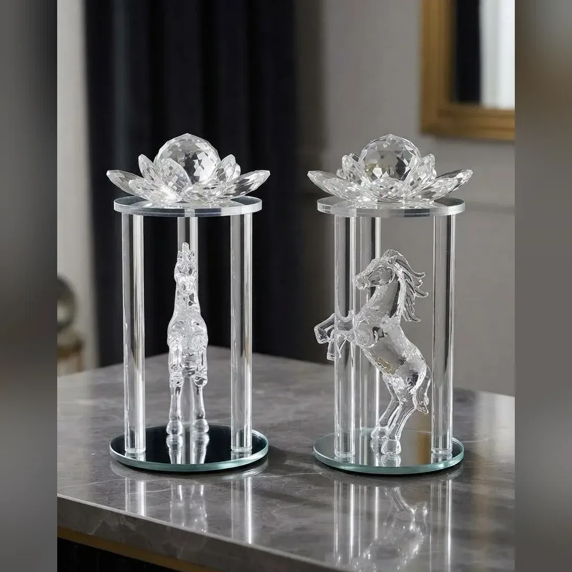 Crystal Horse Figurine Set