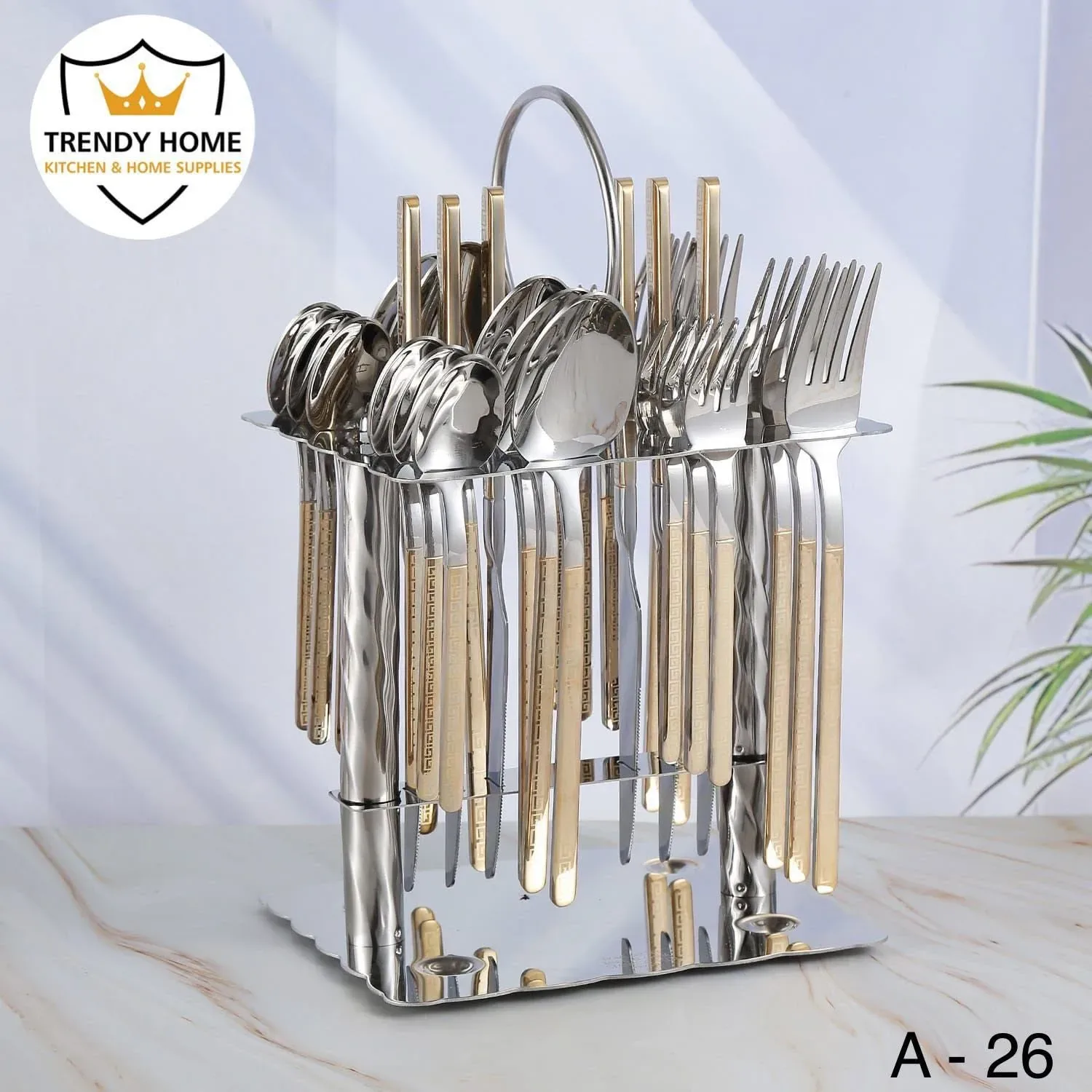 Stainless Steel Cutlery Set with Stand