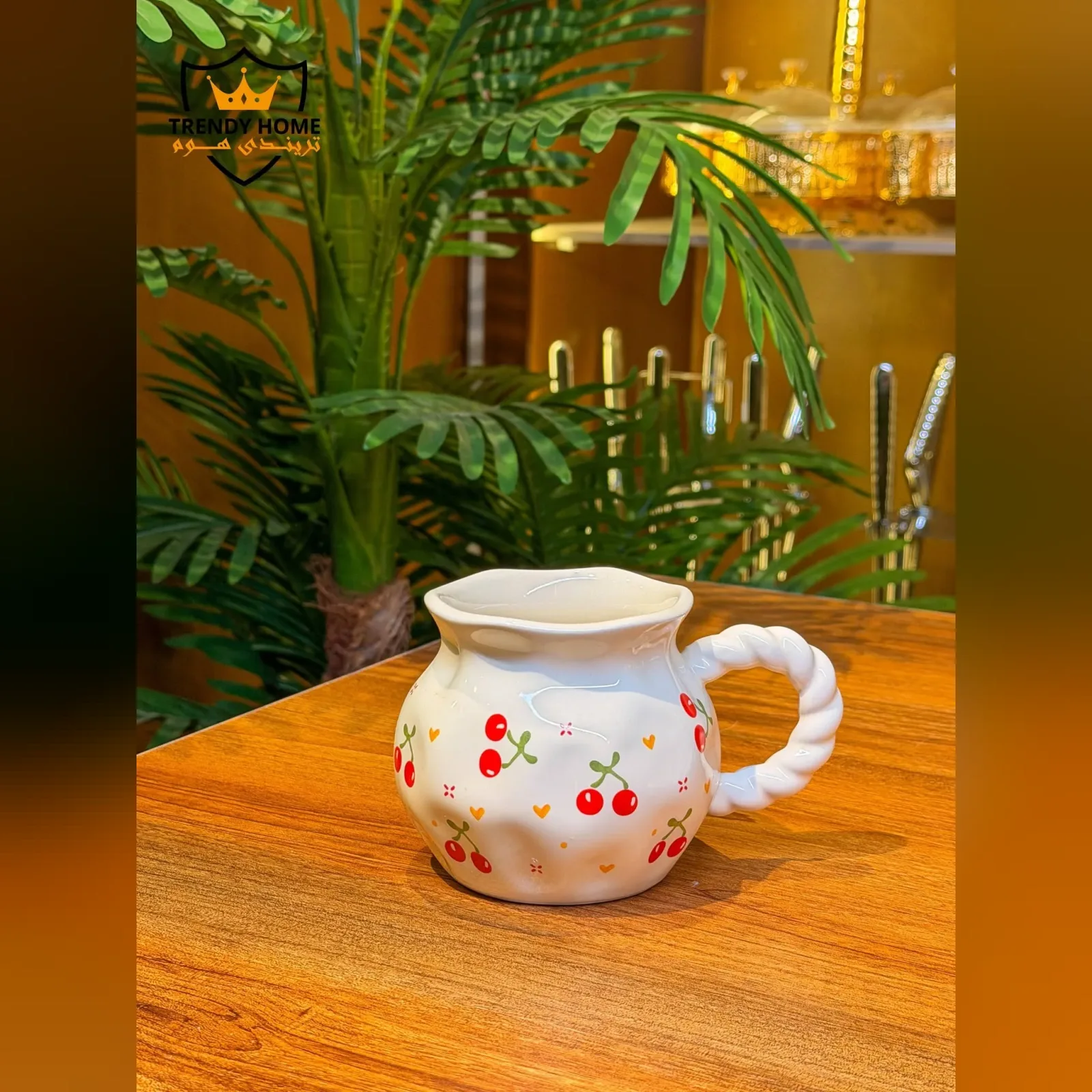 Cherry Print Ceramic Mug