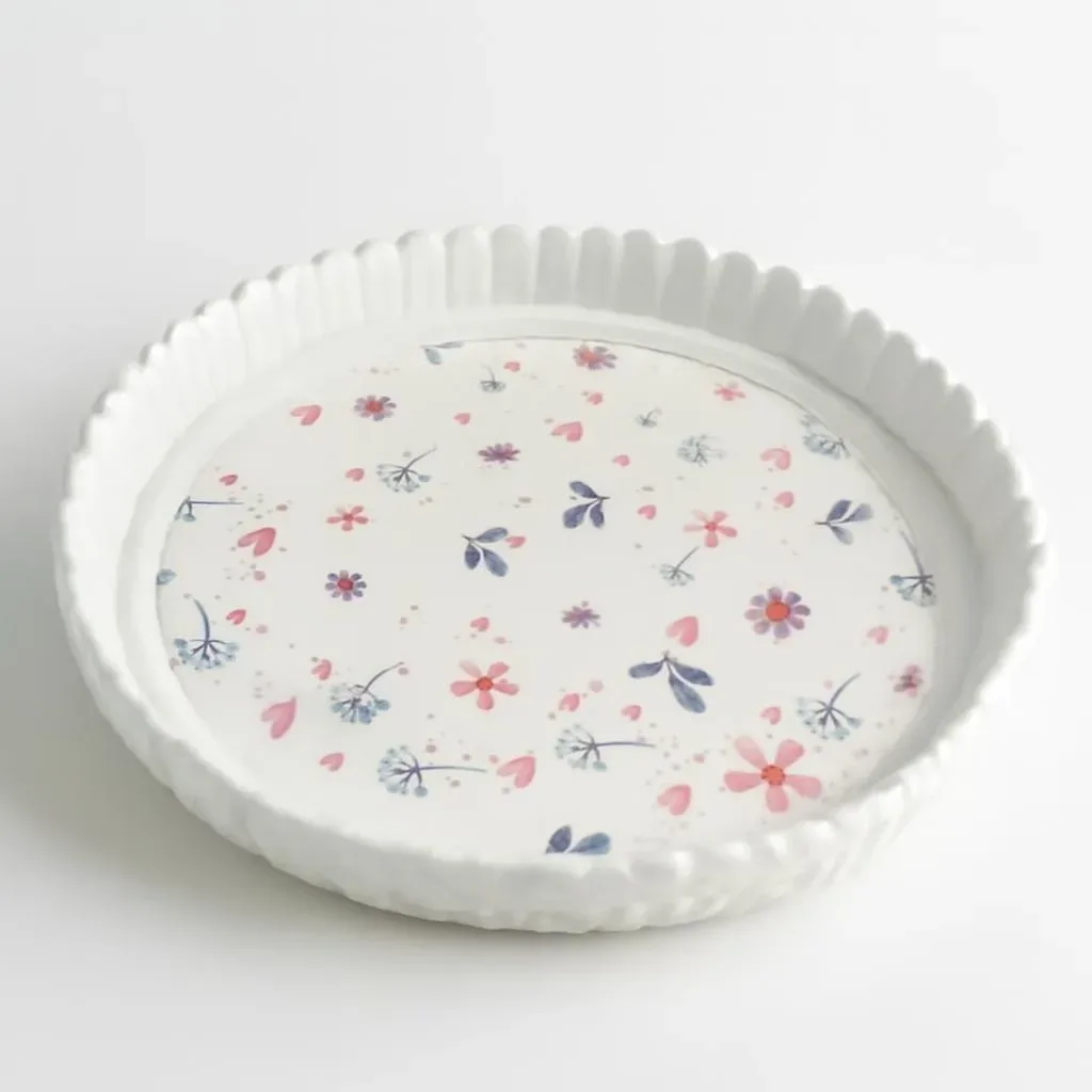 Fluted Floral Tart Dish