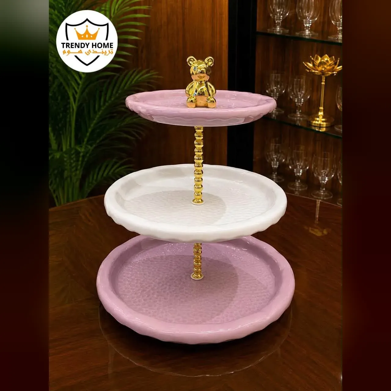 3-Tier Ceramic Serving Stand