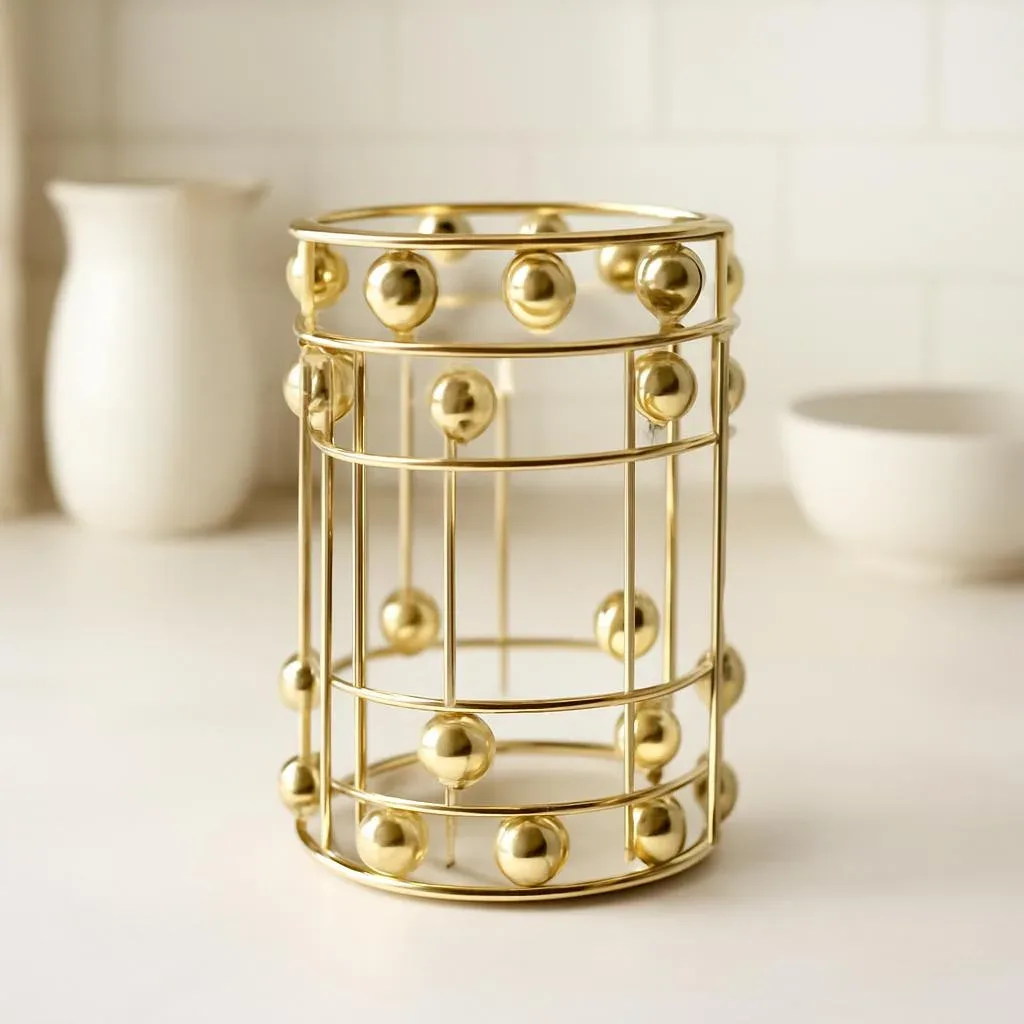 Gold Wire Bin and Tissue Box Set