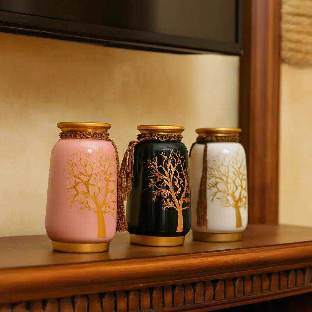 Ceramic Tree Vase with Tassel