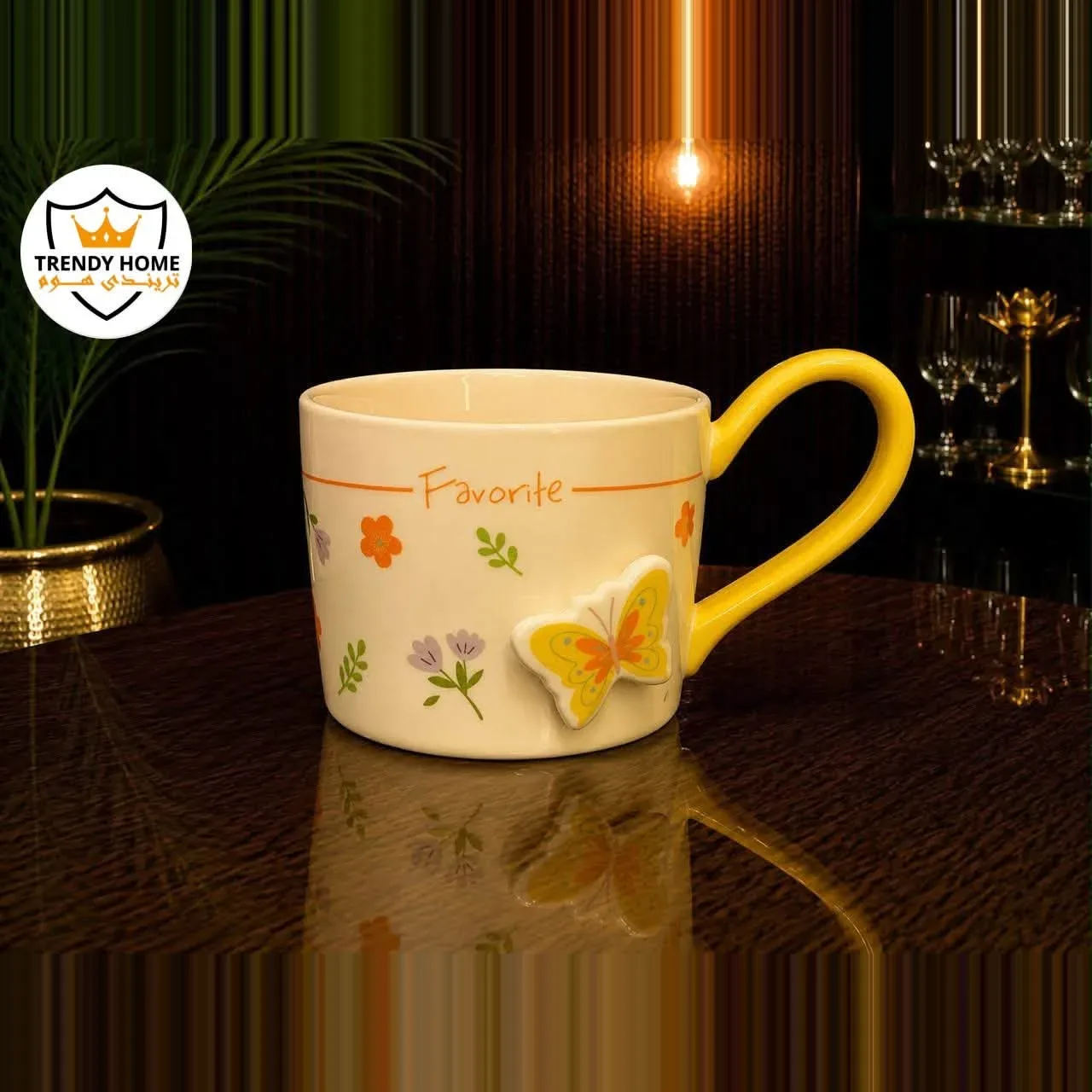 Ceramic Mug with Butterfly