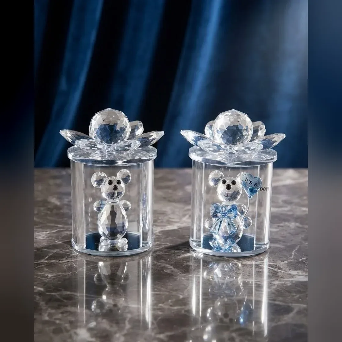 Crystal Teddy Bear Favor Box