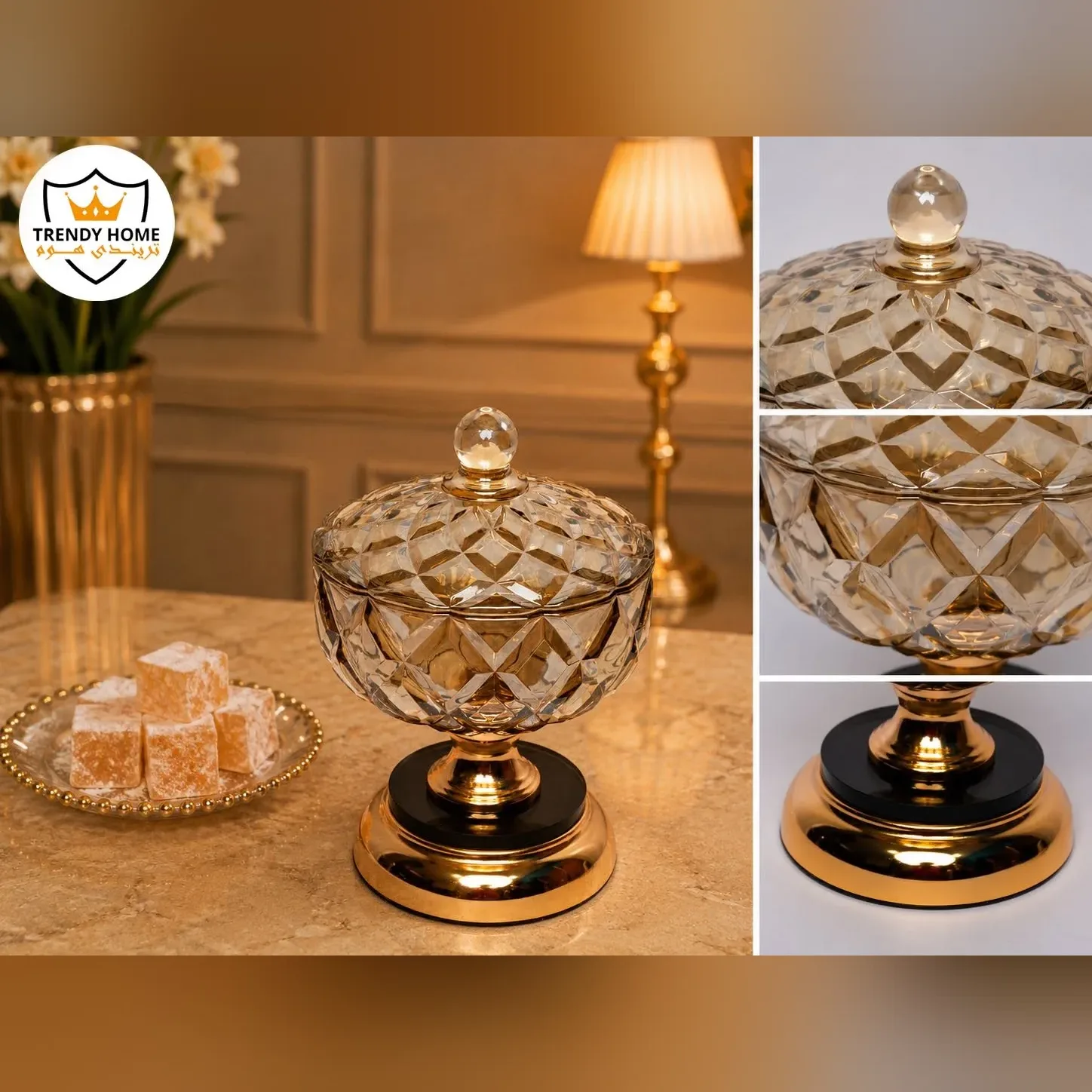 Glass Candy Dish with Lid