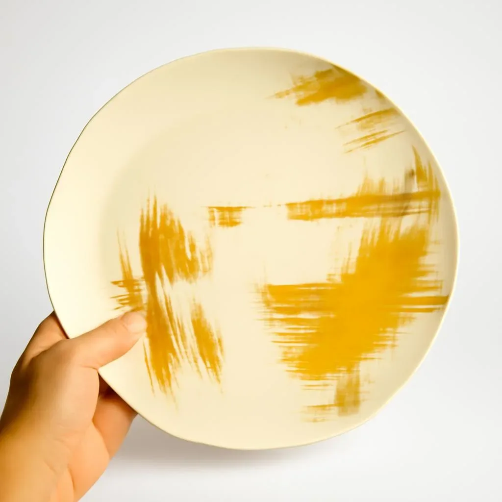Organic Shape Ceramic Dinner Plate