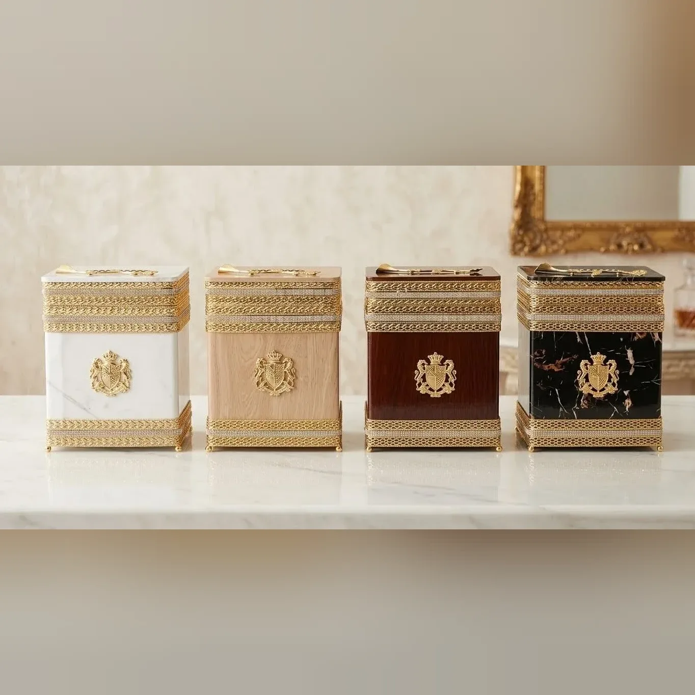 Gold Trim Decorative Canister