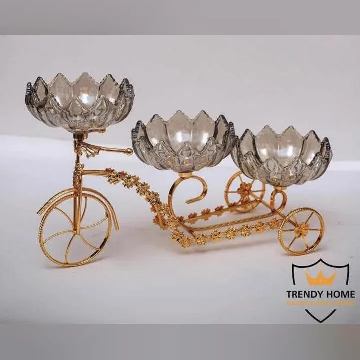 Gold Tricycle Candy Dish Stand