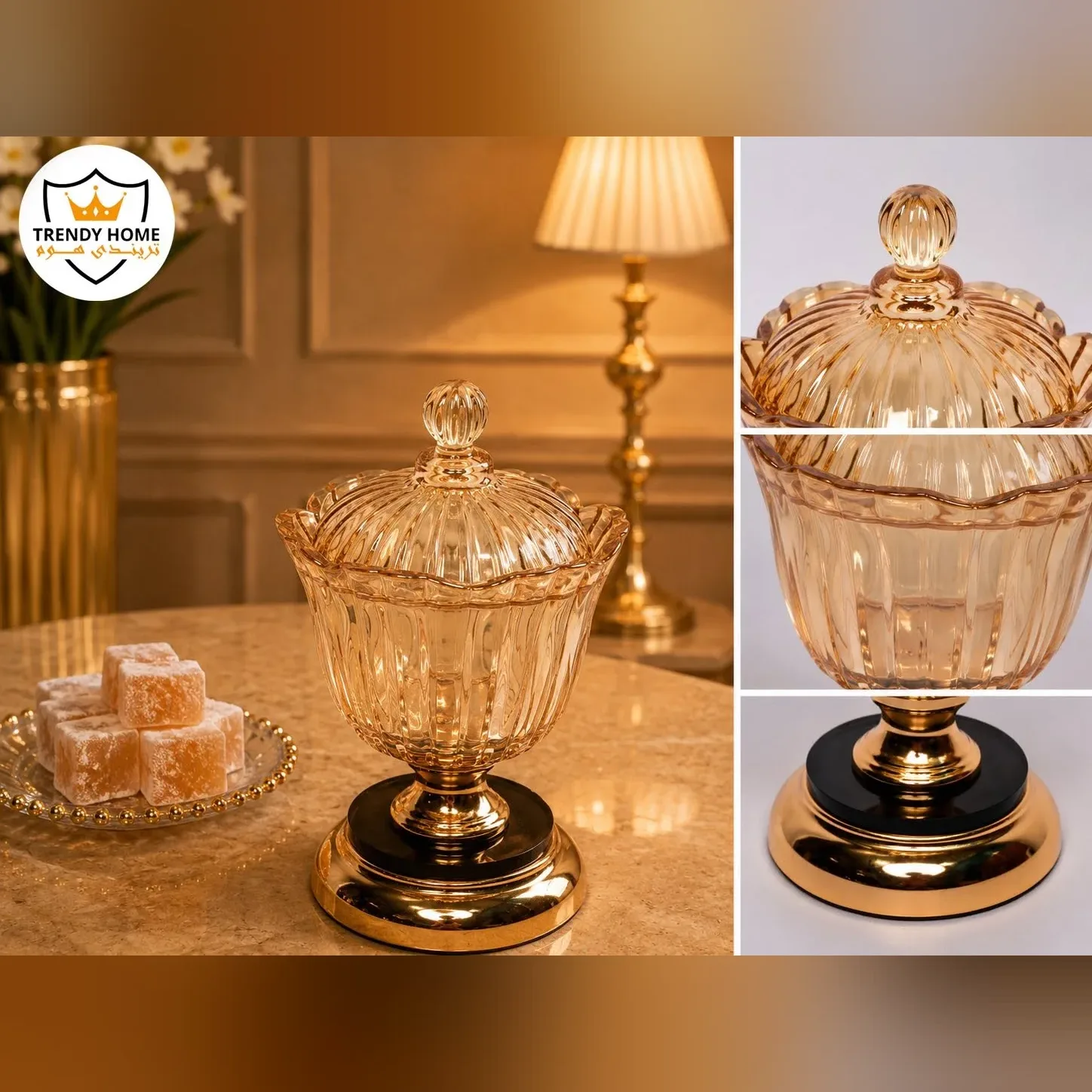 Glass Candy Bowl with Lid