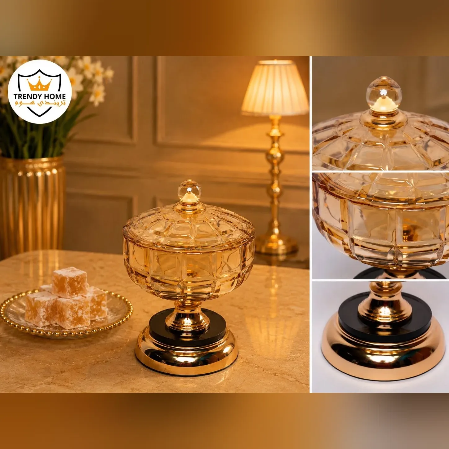 Glass Candy Dish with Lid