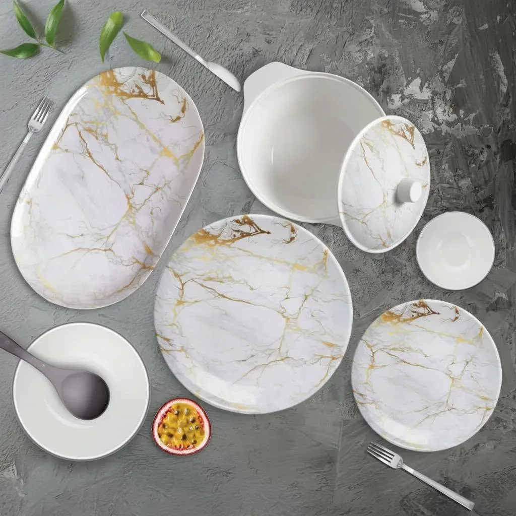 Marble Look Dinner Set