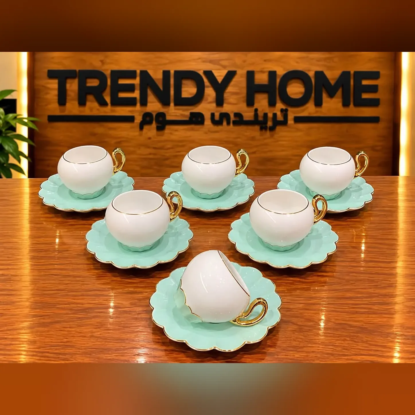 Porcelain Coffee Cup and Saucer Set