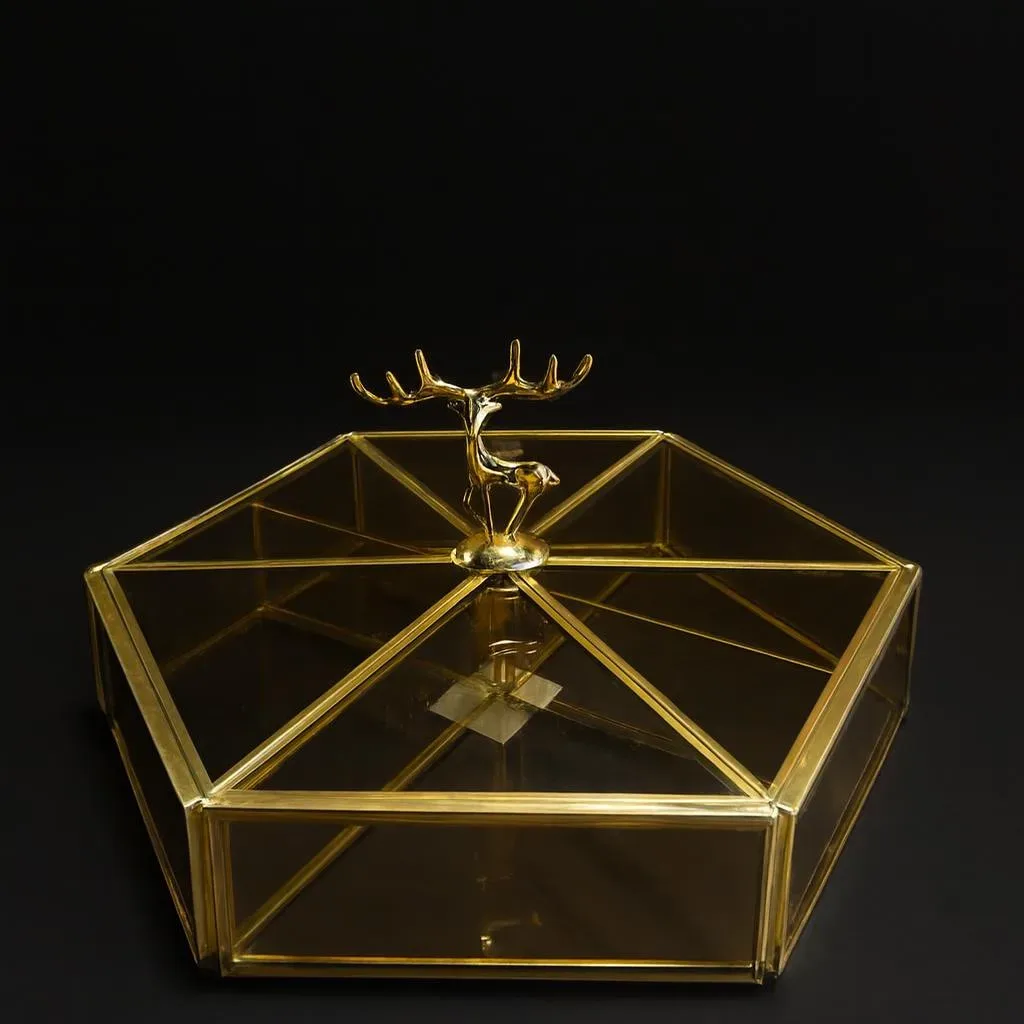 Hexagonal Glass Nut Server