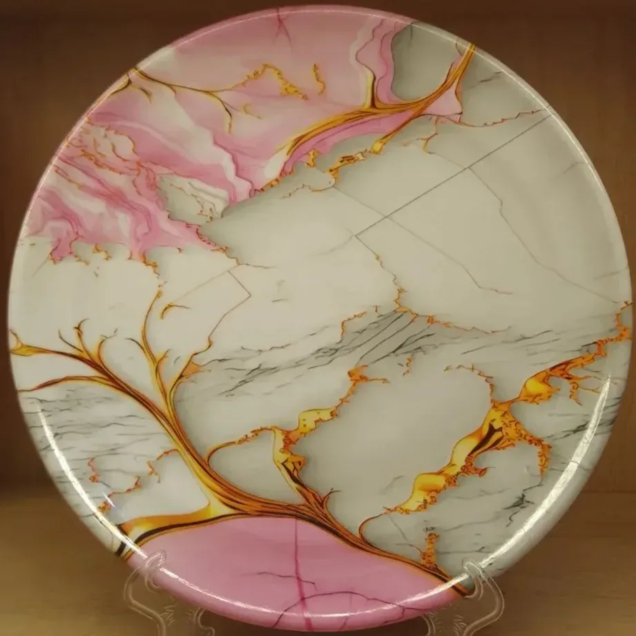 Marble Print Decorative Plate