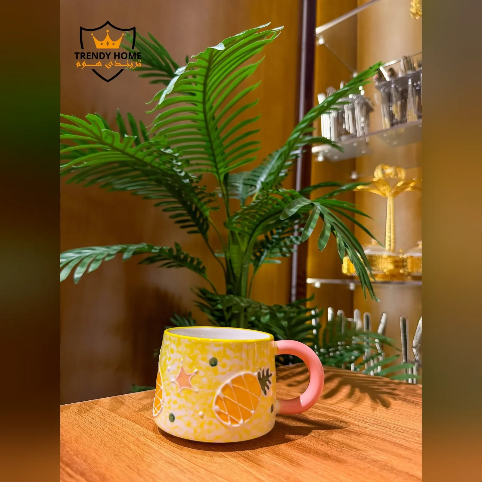 كوباية سيراميك بتصميم أناناس