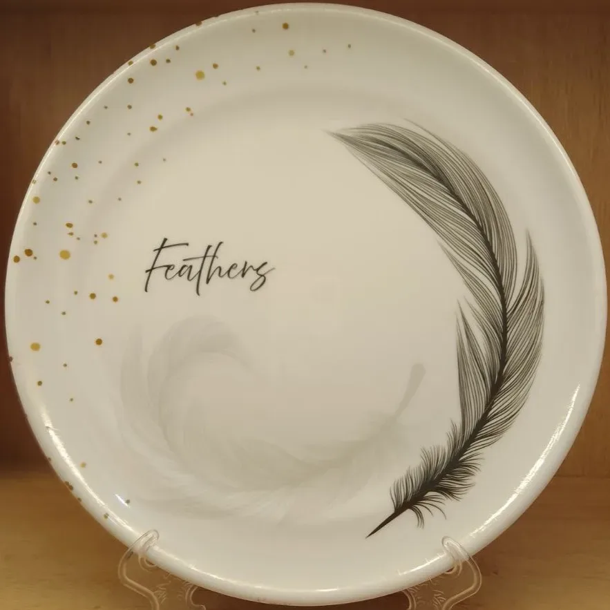Feathers Ceramic Dinner Plate
