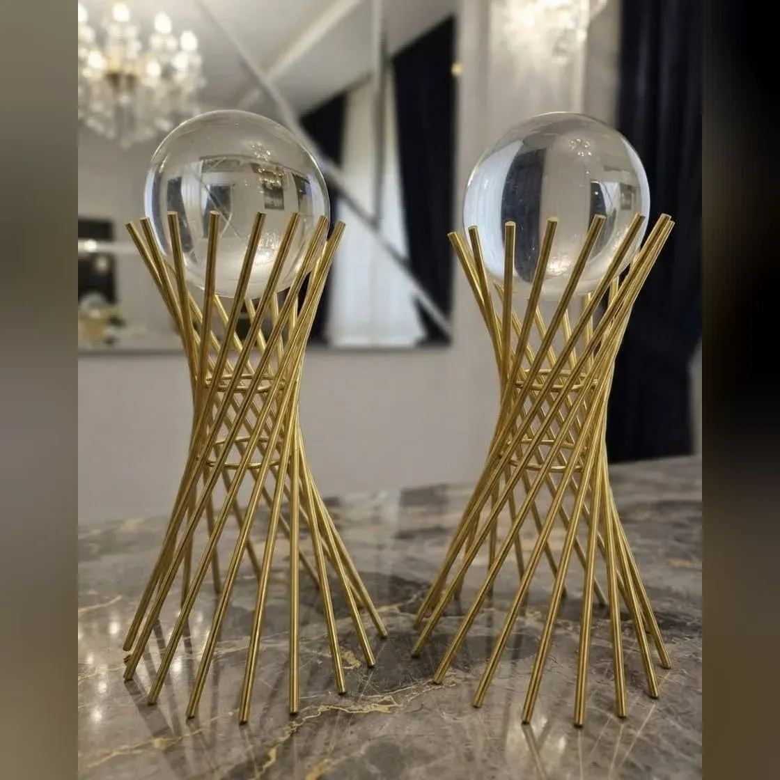 Crystal Ball Decor Stand Set