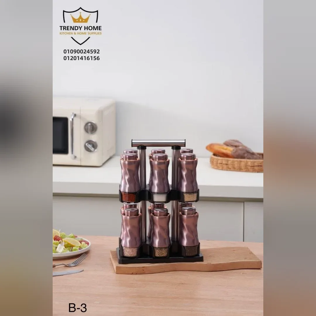 Rotating Spice Rack with 12 Jars