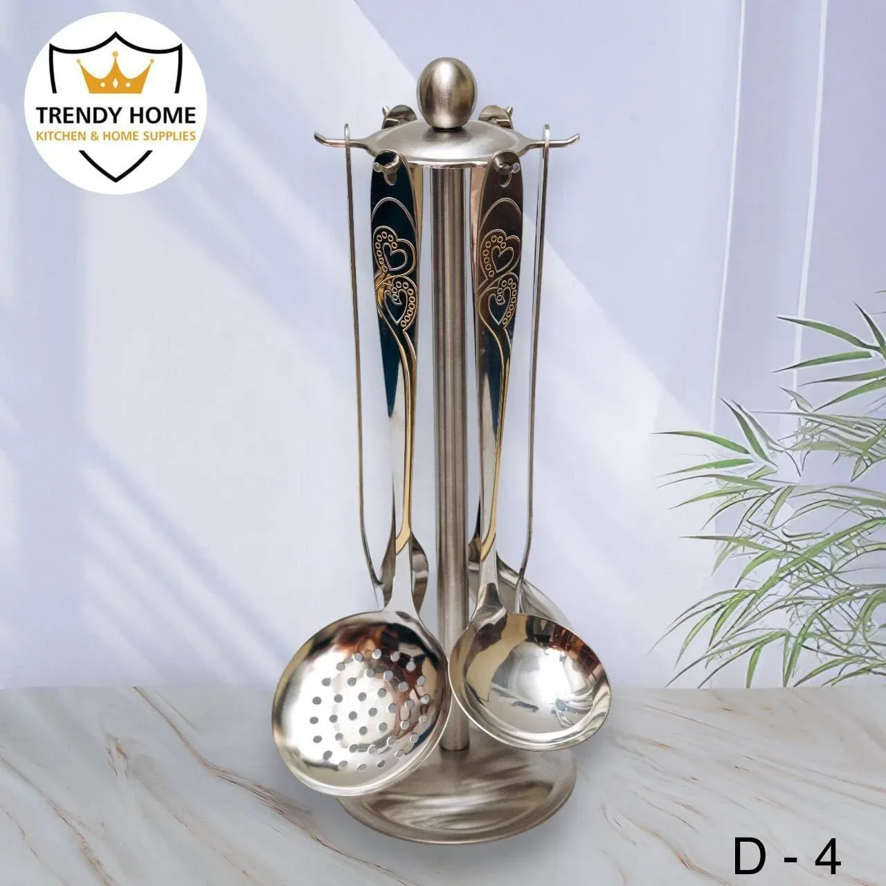 Stainless Steel Utensil Set with Stand