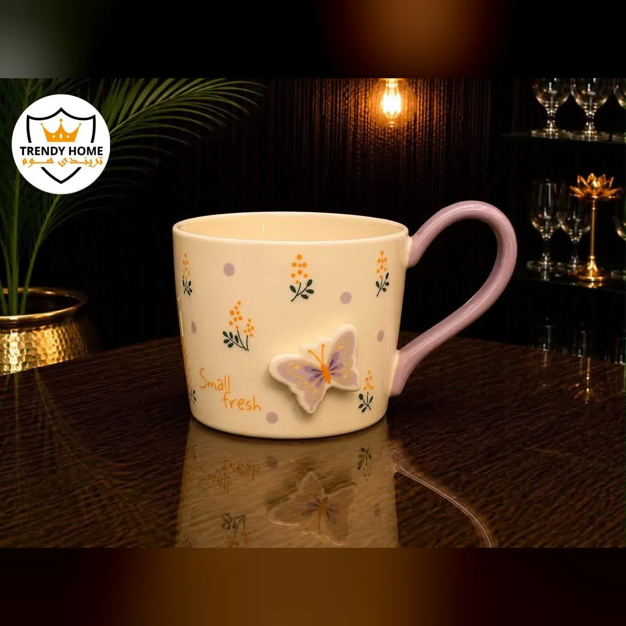 Ceramic Mug with Butterfly