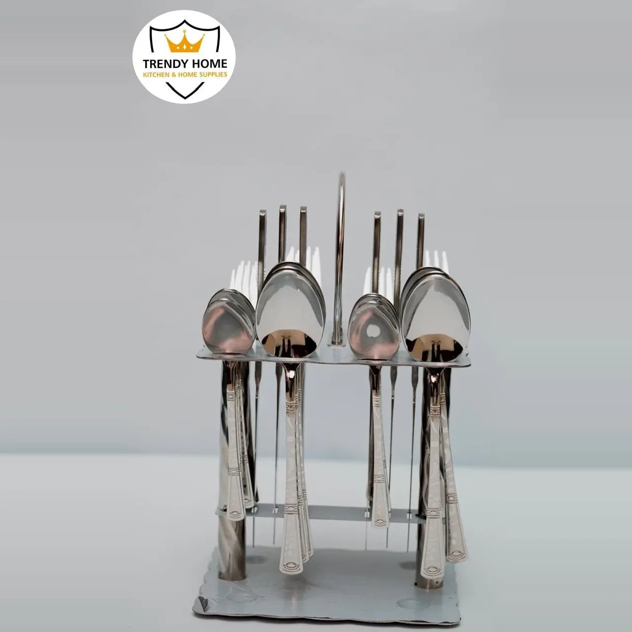 Stainless Steel Cutlery Set with Stand