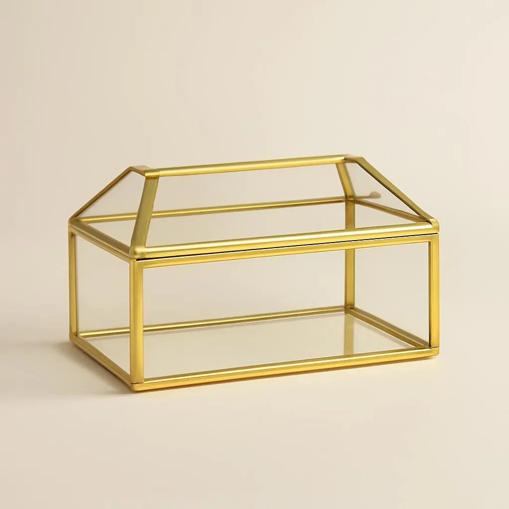 Gold Frame Glass Jewelry Box
