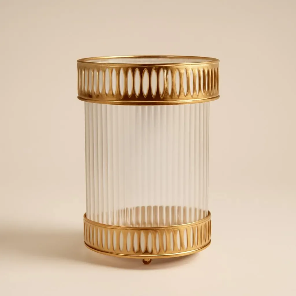Ribbed Acrylic Tissue Box and Bin Set