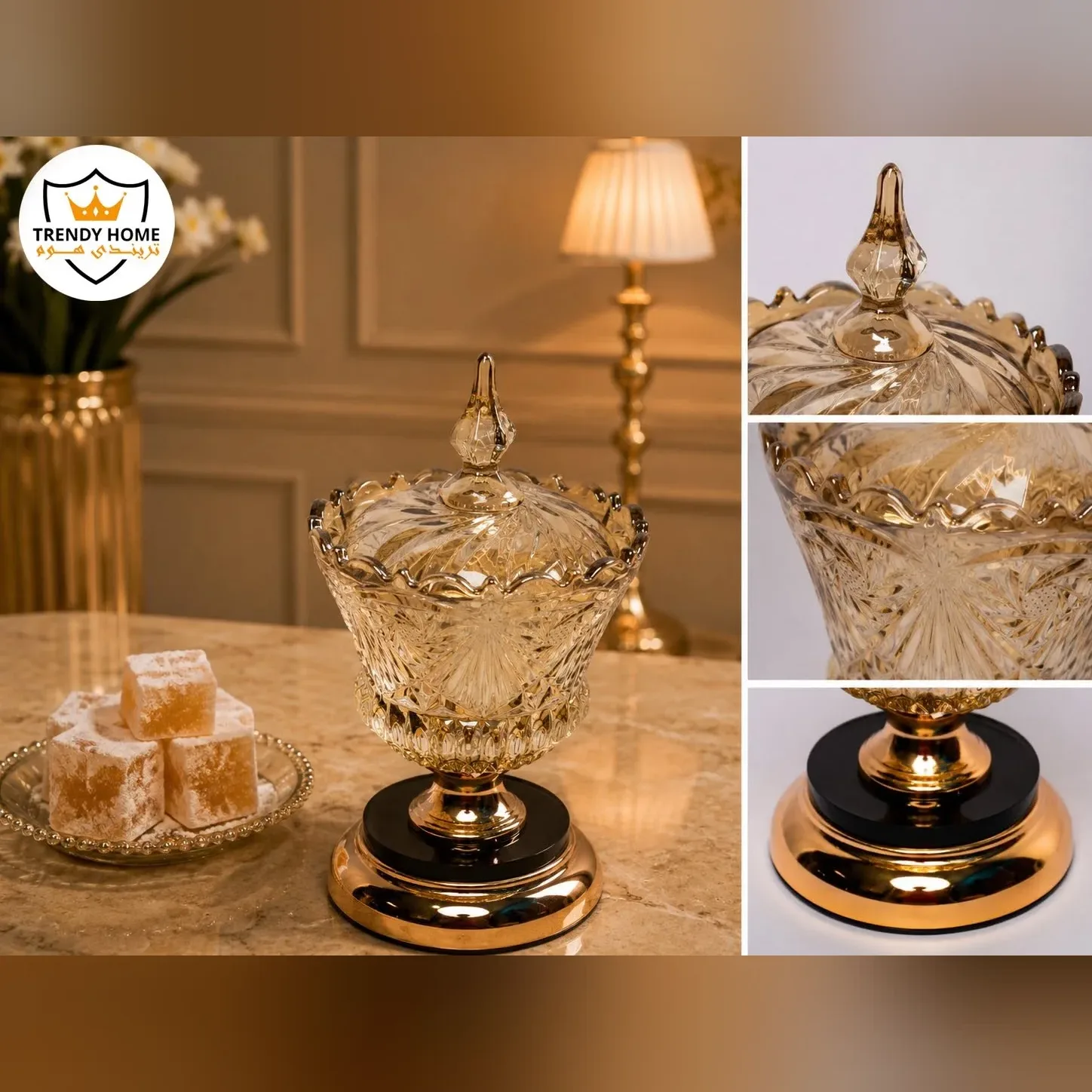 Glass Candy Dish with Lid