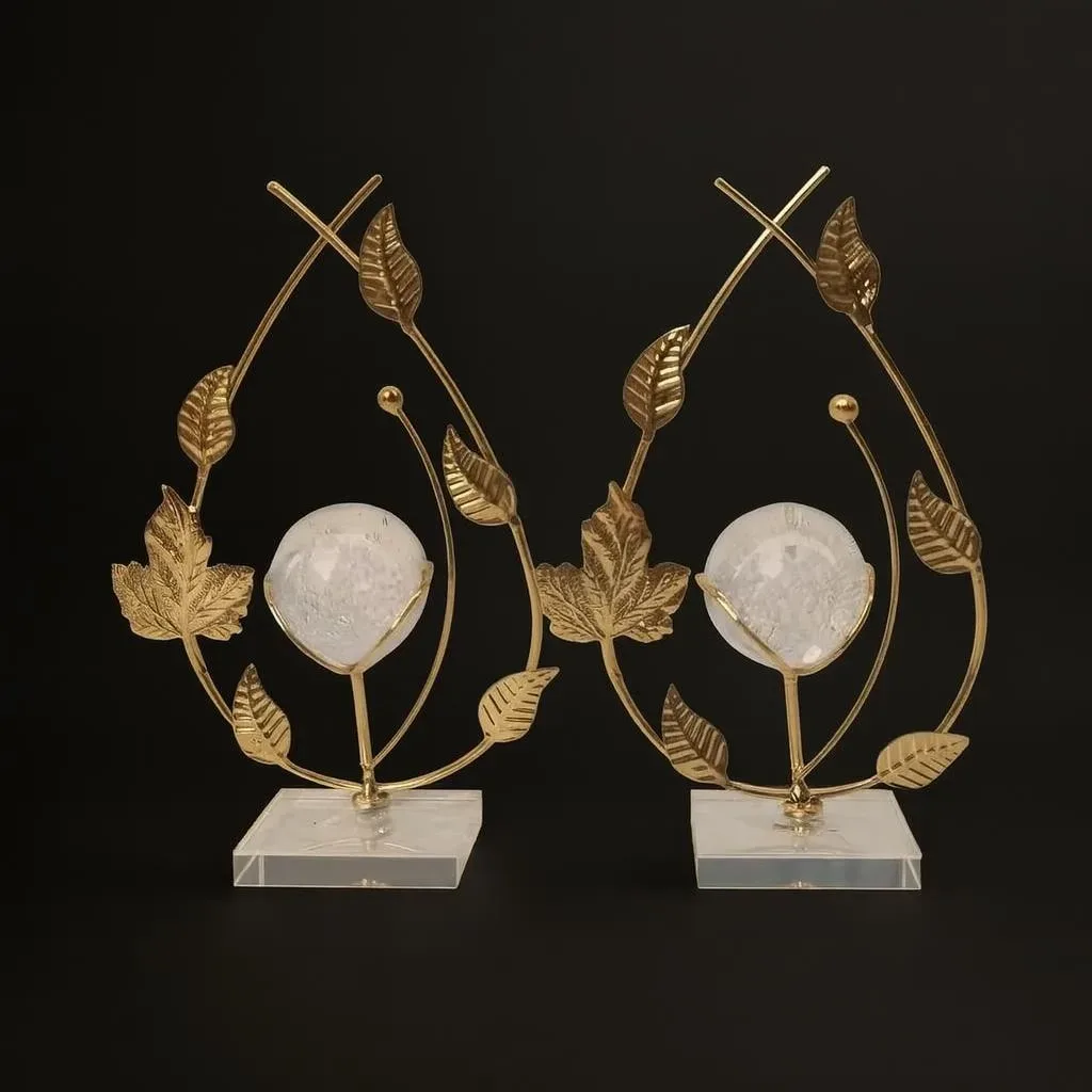 Gold Leaf Glass Ball Sculpture
