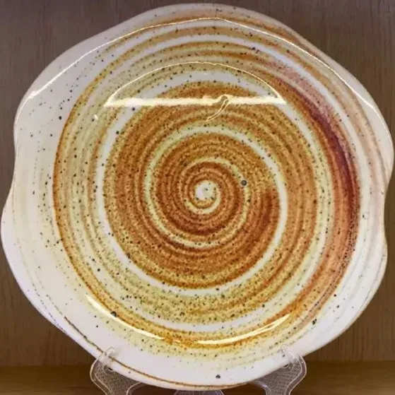Spiral Glaze Ceramic Dinner Plate