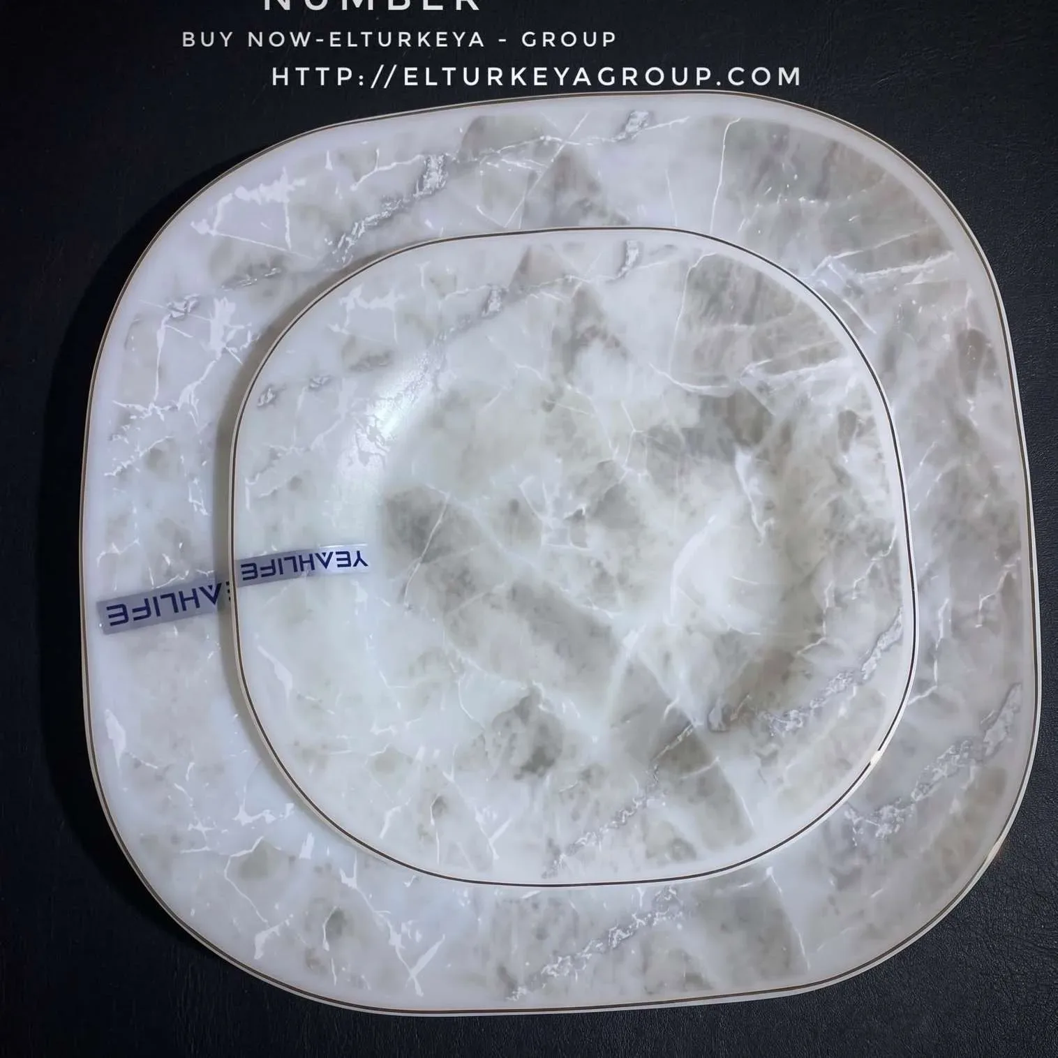 Marble Print Dinner Plate Set