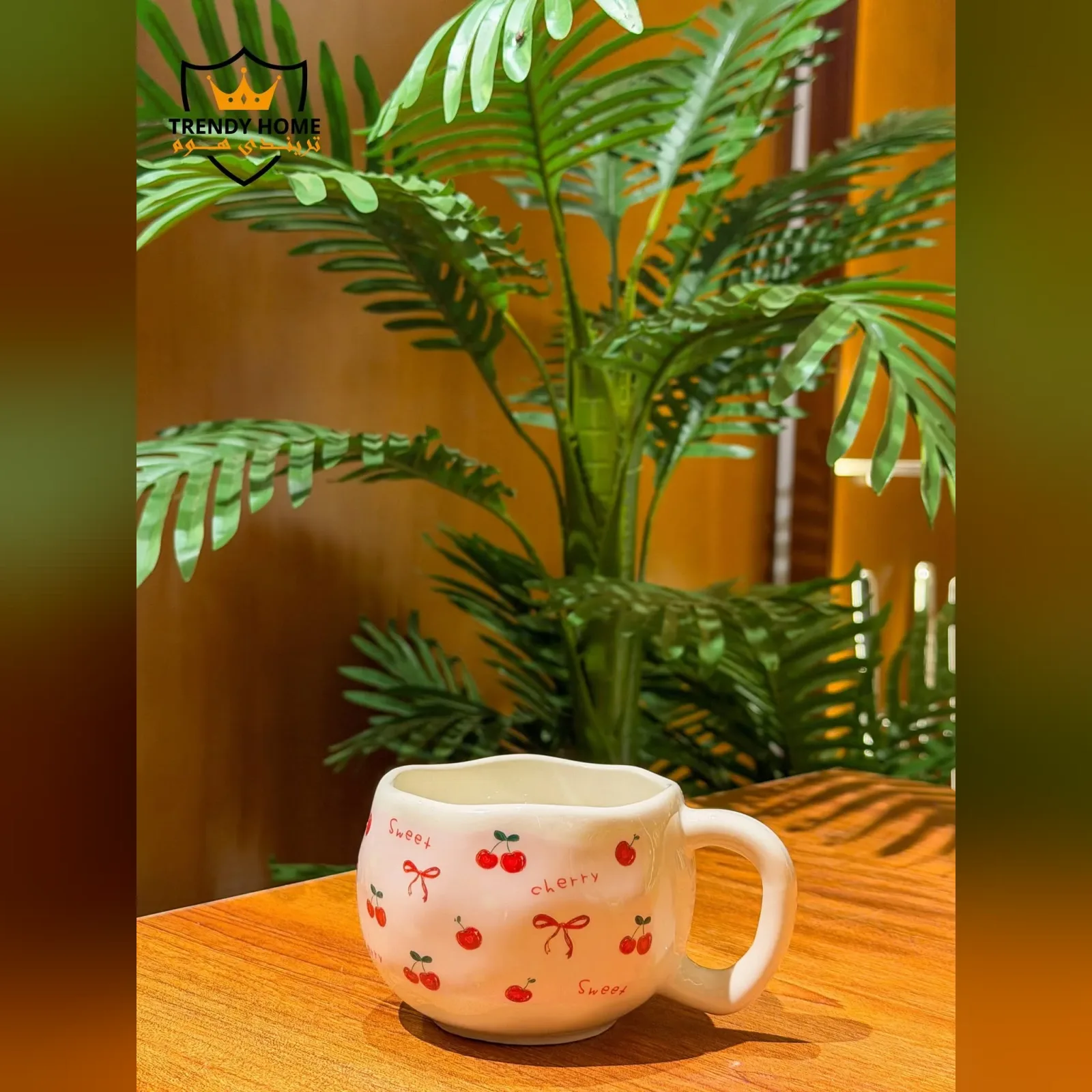 Cherry Print Ceramic Mug